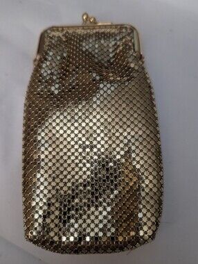 Whiting & Davis  International Gold Mesh Kiss-Lock Pouch.